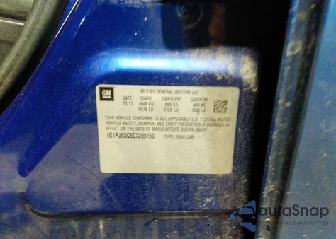 2012 Chevrolet Cruze Eco из США, поврежденный, VIN 1G1PJ5SC6C7209750